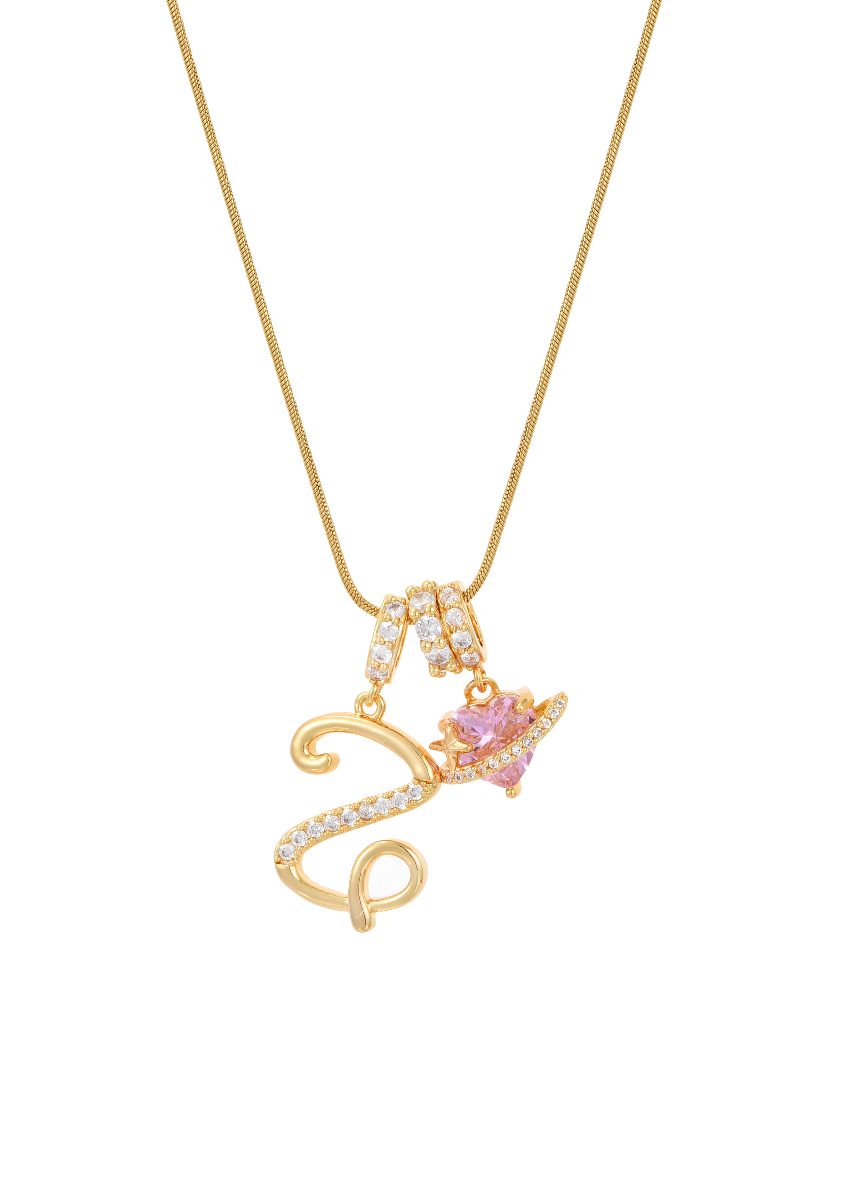 Love Alphabets Golden Necklace