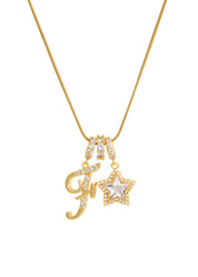 Star Alphabets Golden Necklace