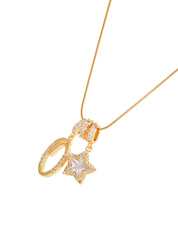 Star Alphabets Golden Necklace