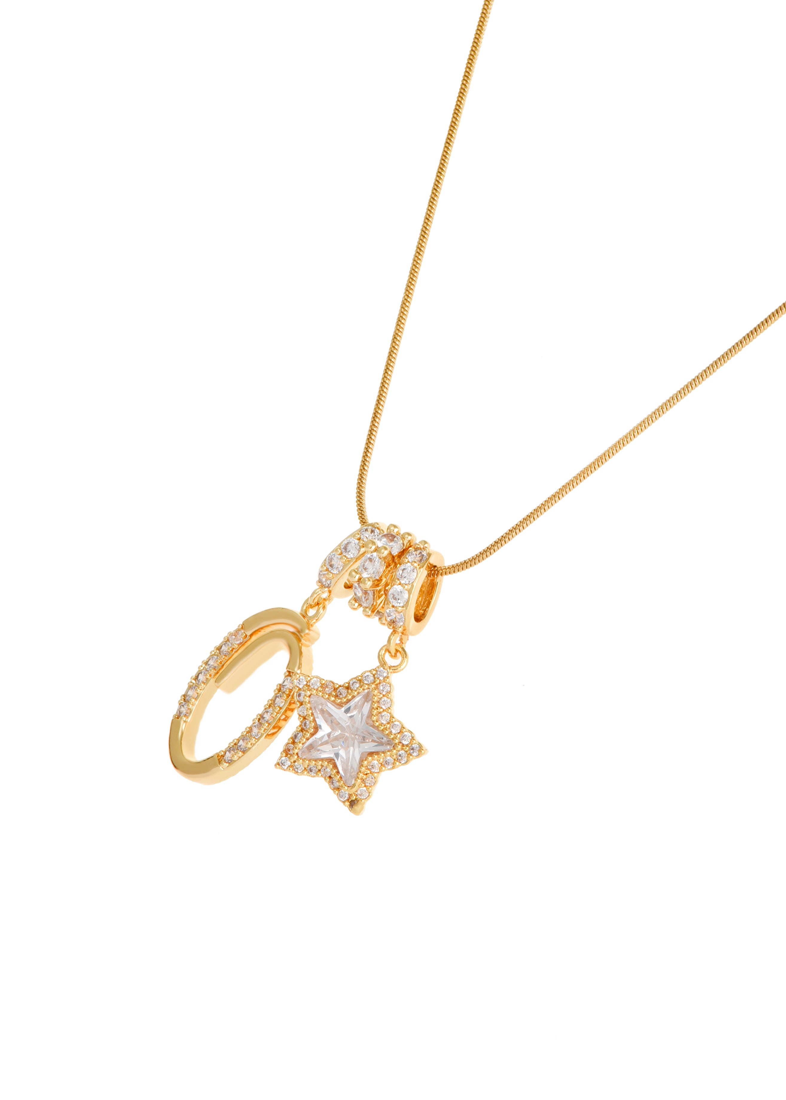 Star Alphabets Golden Necklace