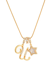 Star Alphabets Golden Necklace