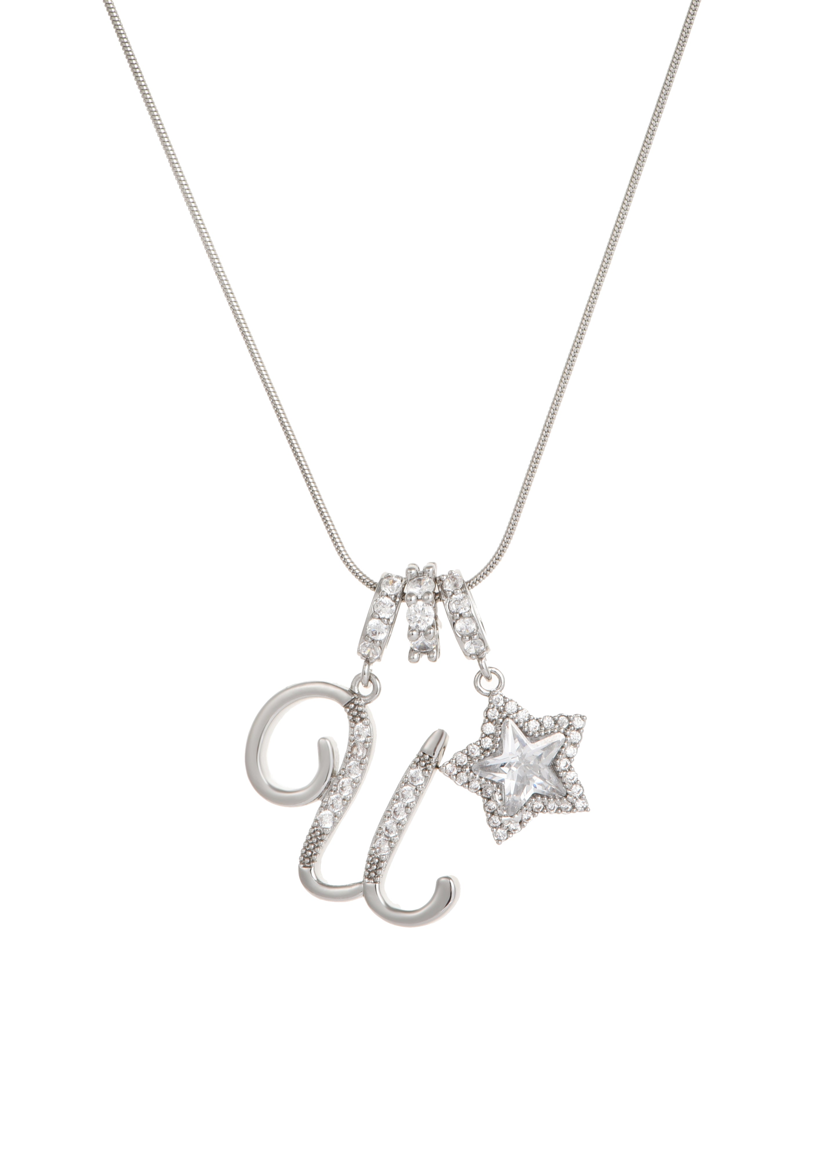 Star Alphabets Silver Necklace