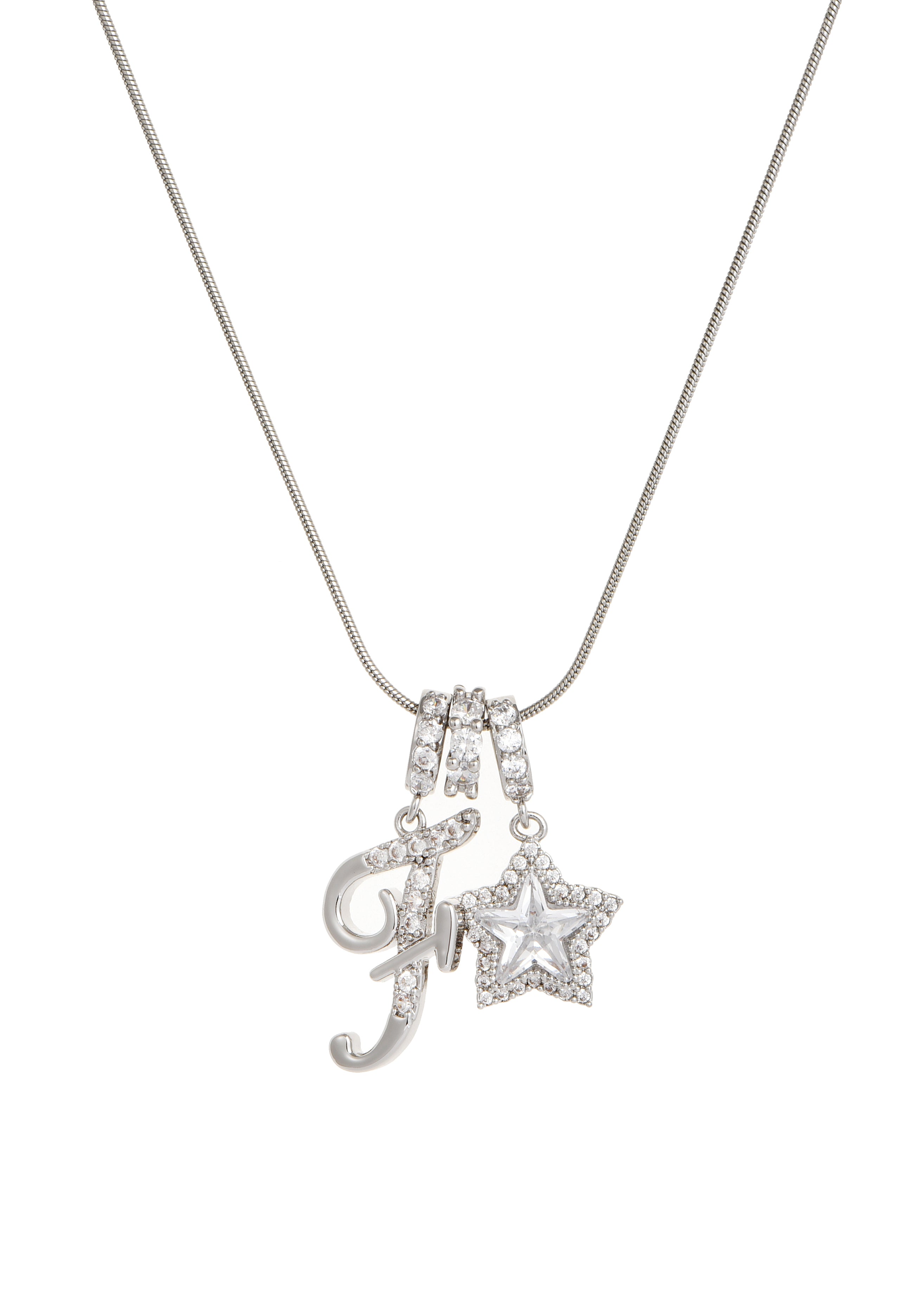 Star Alphabets Silver Necklace