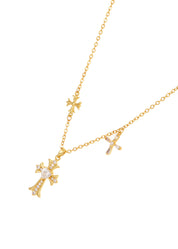 Gina Trio Cross Necklace - Golden