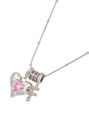 Foufou Heart Alphabets Necklace - Silver