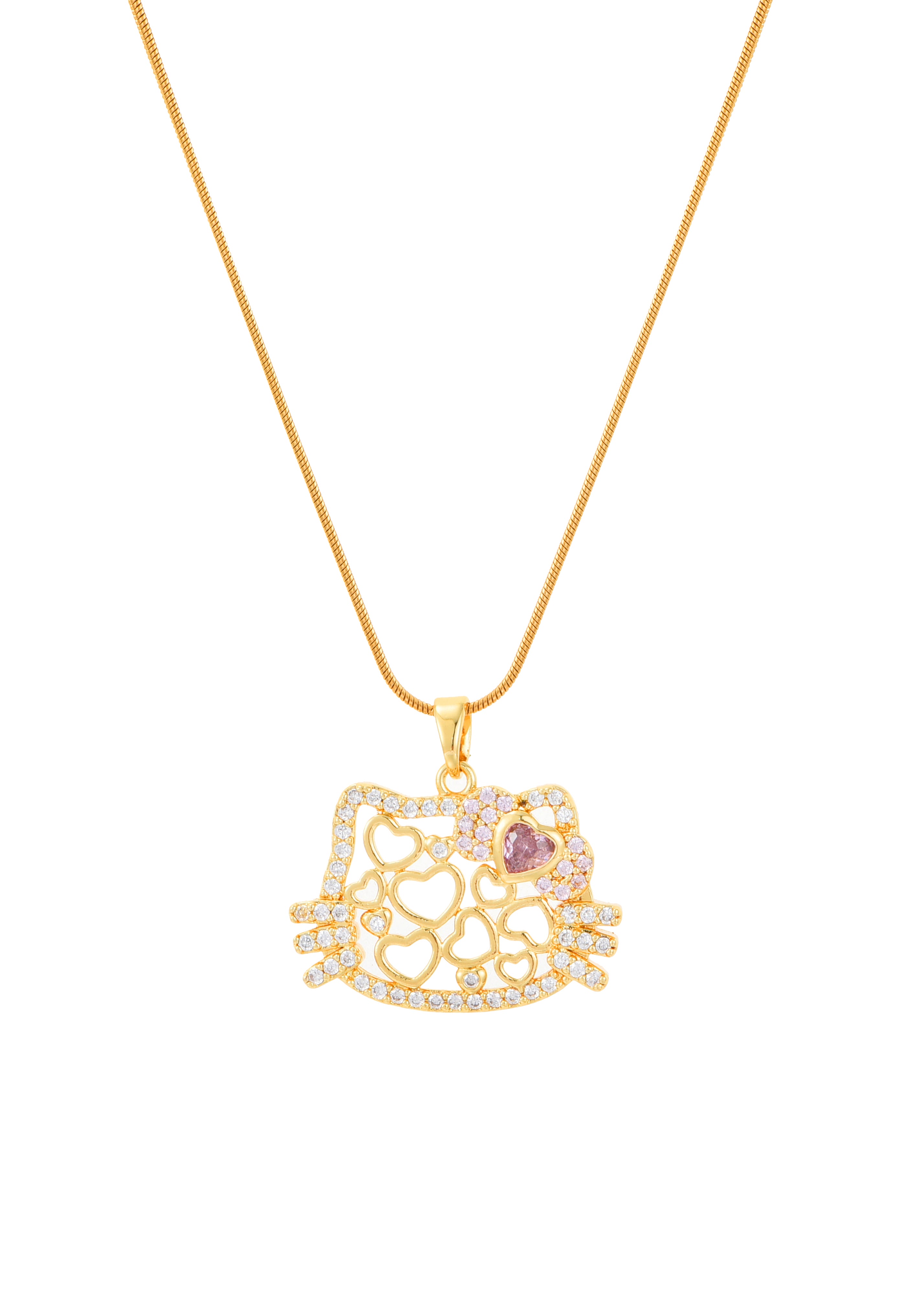 Kitty in Love Golden Necklace