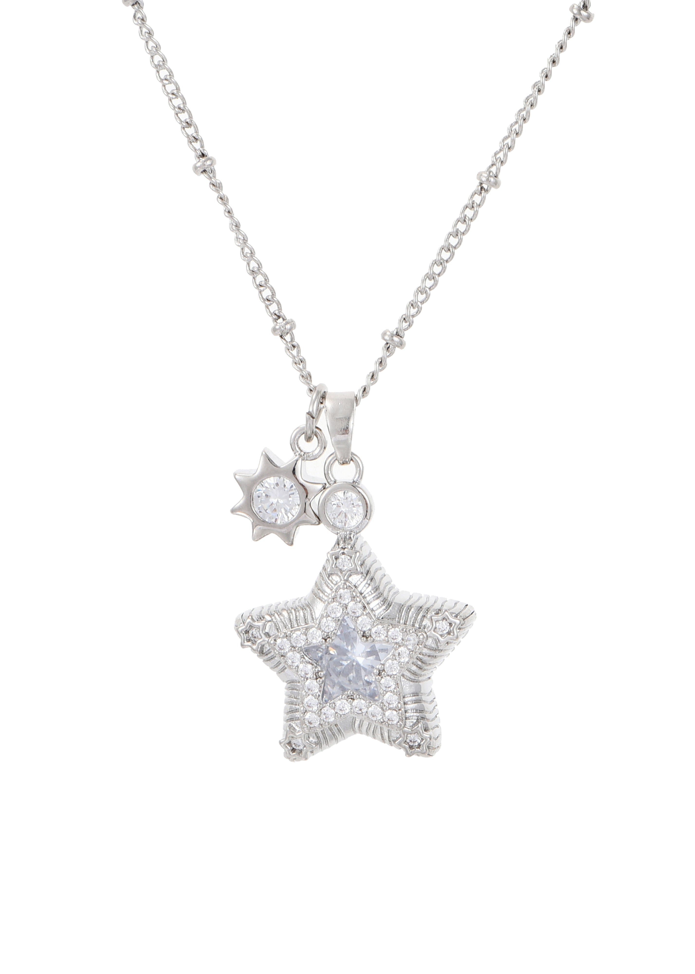 Jane Star Sun Necklace - Blue Silver