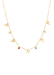 Marvis Colorful Bow Golden Necklace