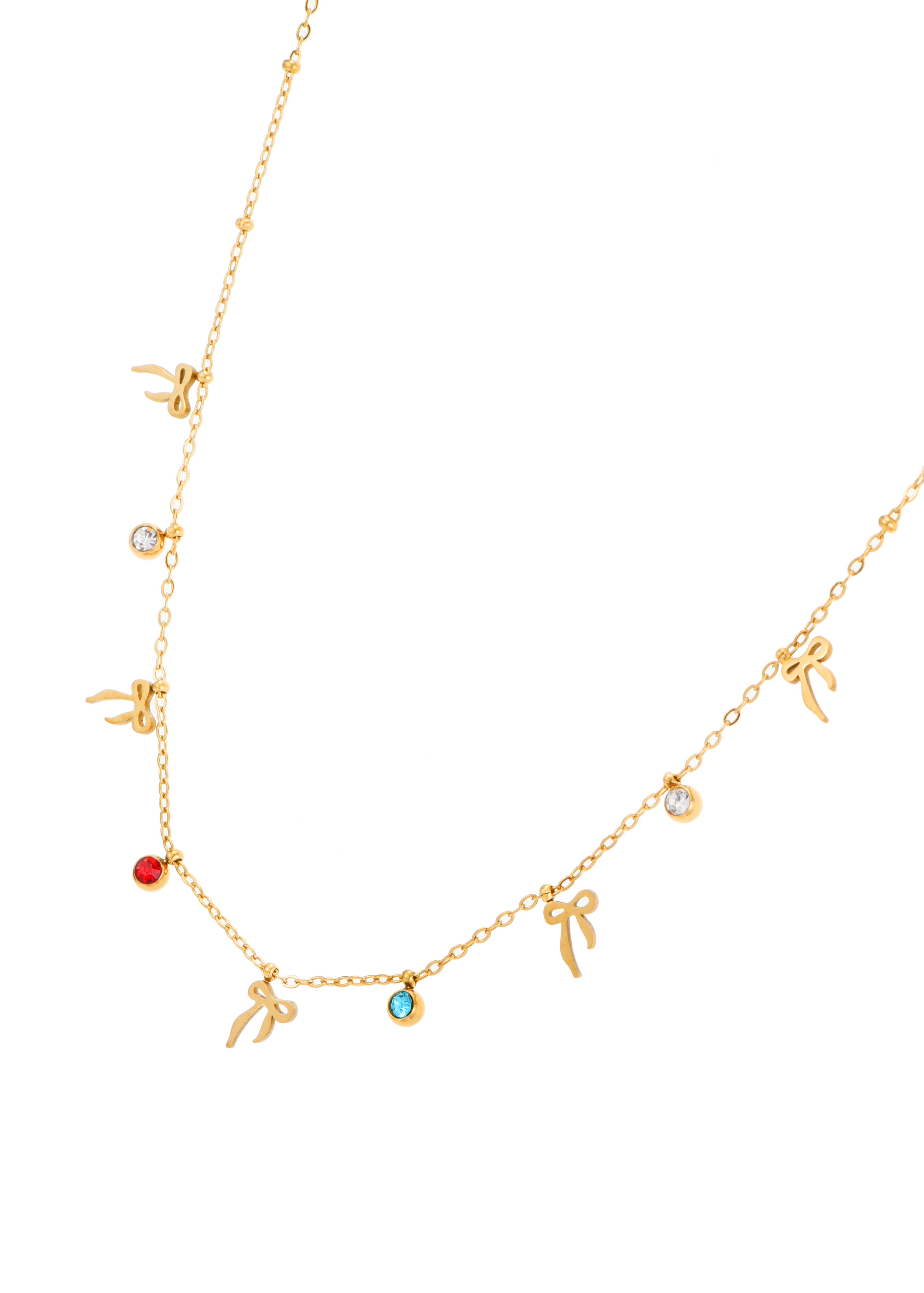 Marvis Colorful Bow Golden Necklace