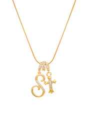 Cross Alphabets Golden Necklace