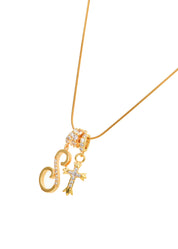 Cross Alphabets Golden Necklace