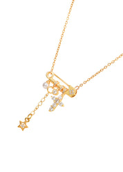 Carmen Cross Clip Golden Necklace