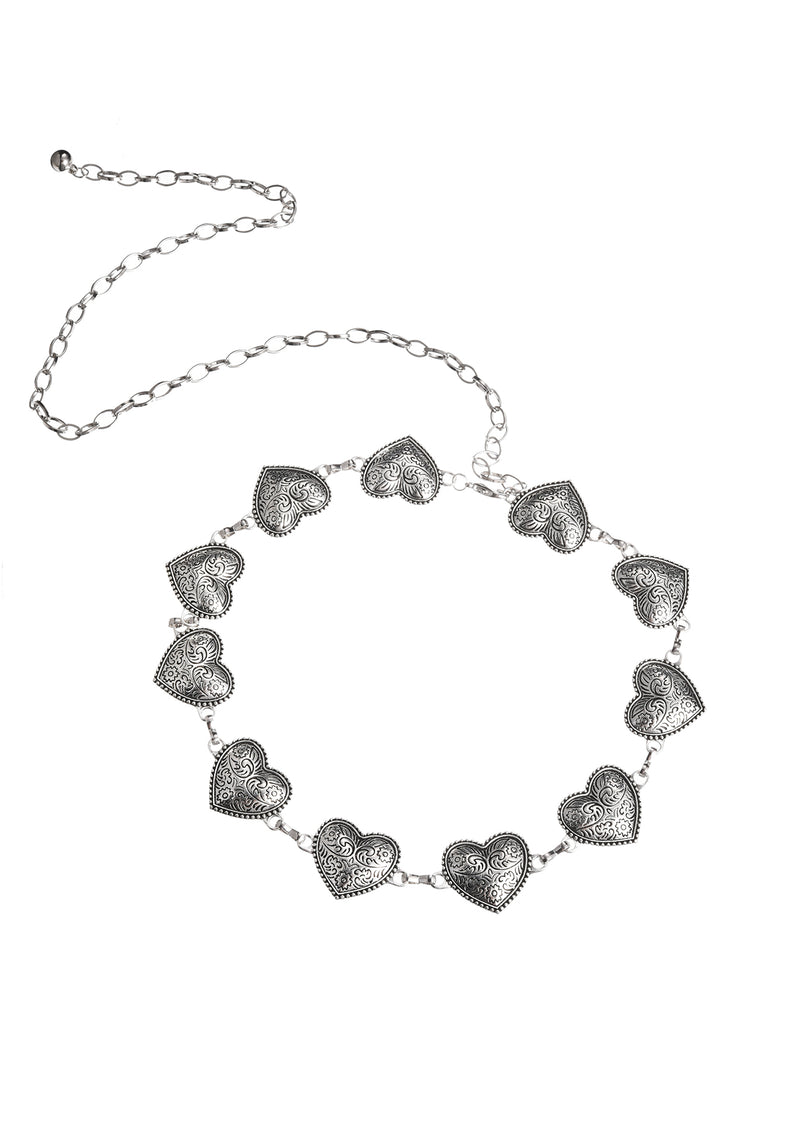 Silver Vintage Love Waist Chain
