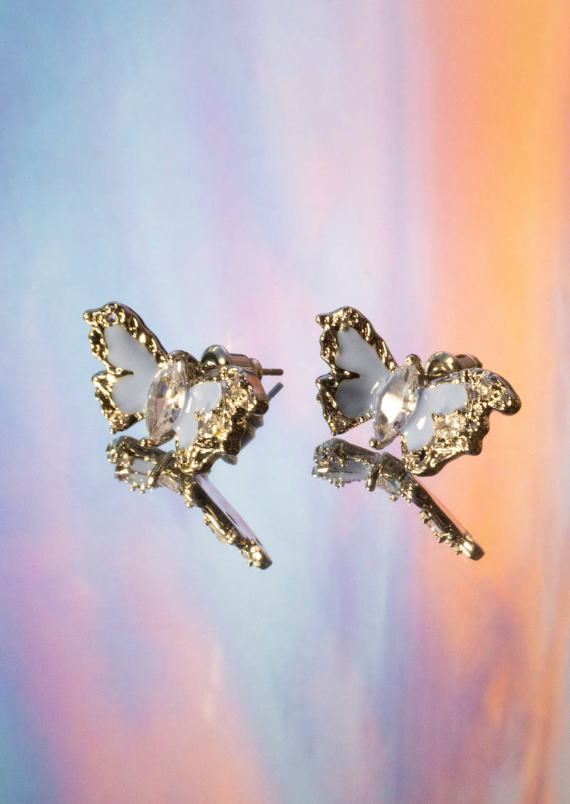 Mel Blue Myth Butterfly Silver Earrings