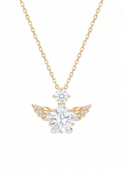Blossom Wings Pink Silver Necklace