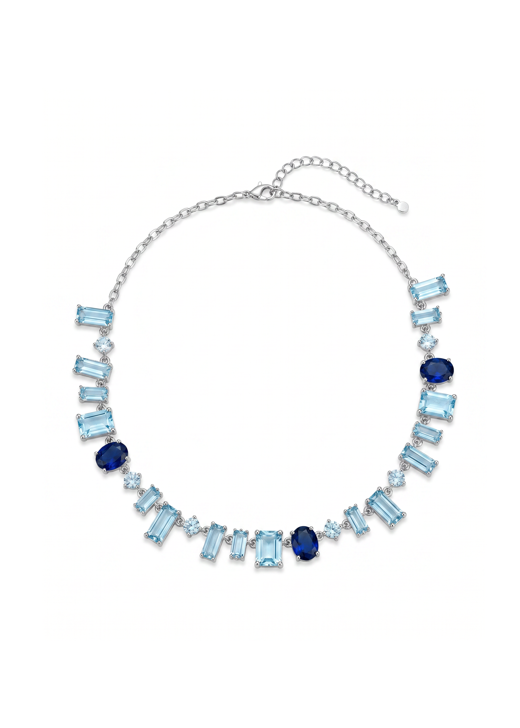 Kira Colorful Crystals Silver Necklace
