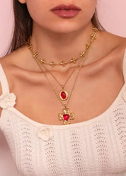 Bryce Red Heart Love Cross Necklace