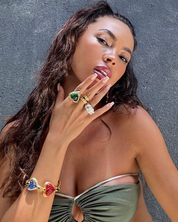 Adam Love In All Shape Green Ring