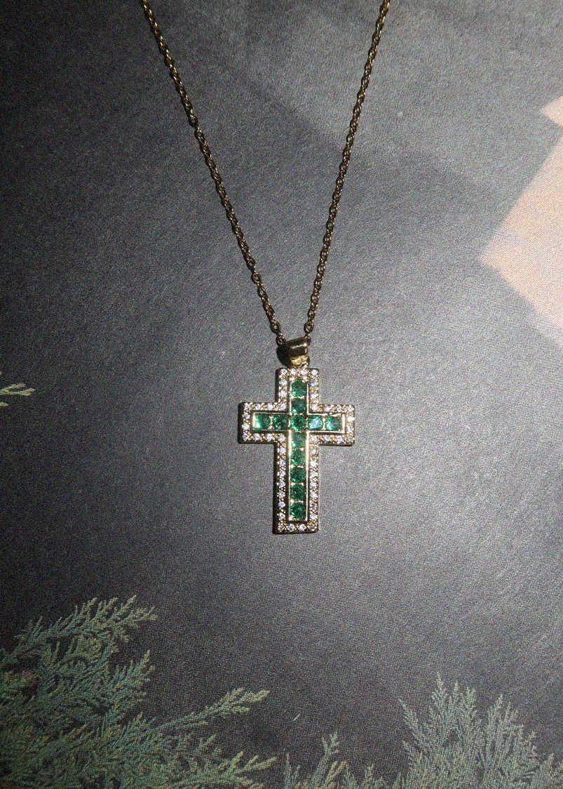Raphaelle Glittering Cross Necklace