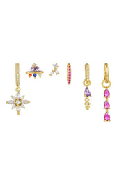 Petit Spaceship Golden Earrings Set