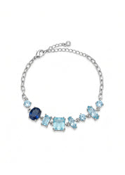 Kira Colorful Crystals Silver Bracelet