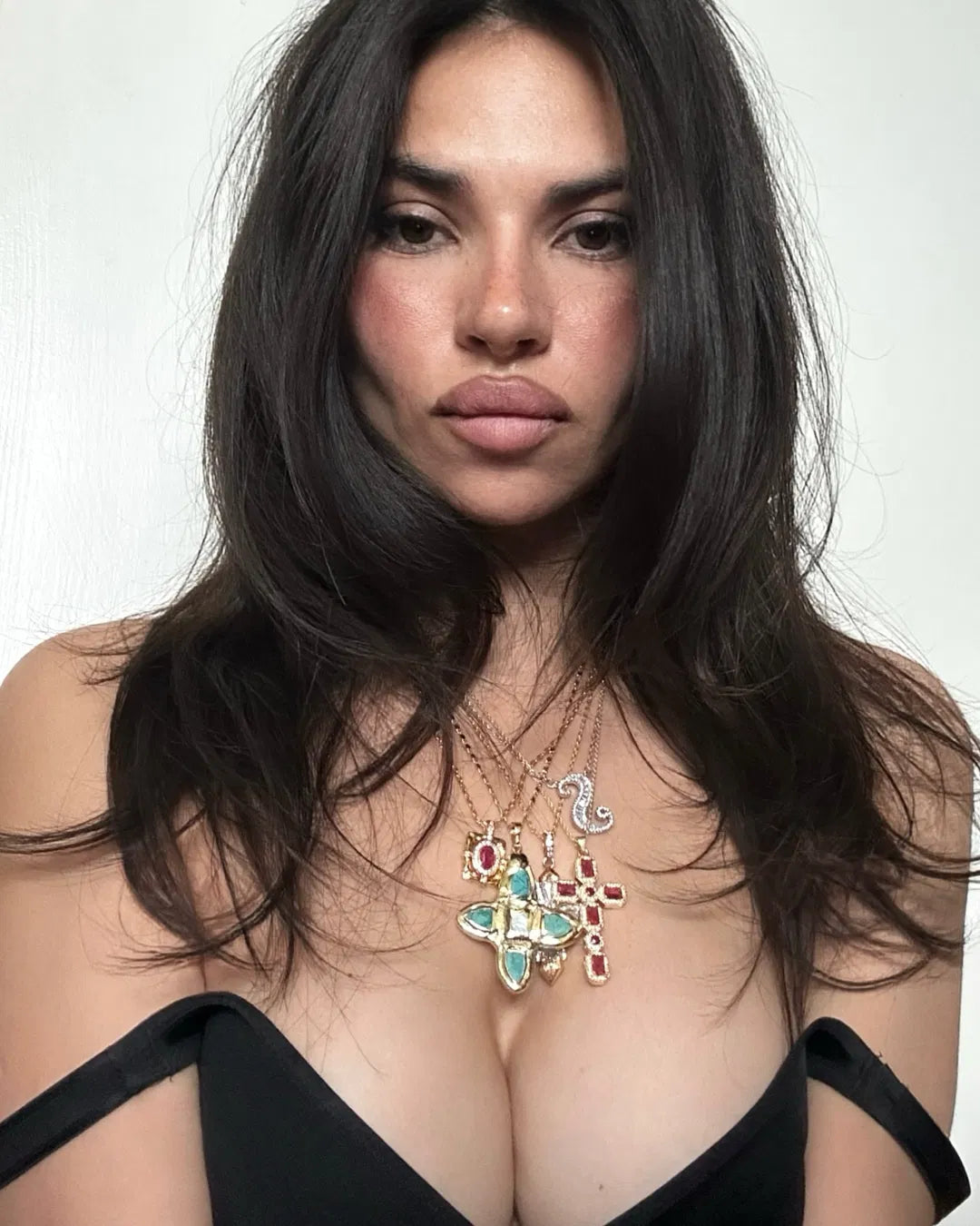 Lou Turquoise Shell Cross Summer Golden Necklace