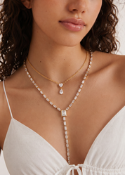 Maddie Glittering Waterdrop Golden Necklace