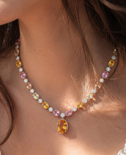 Collar Marta Amarillo Rosa Diamantes