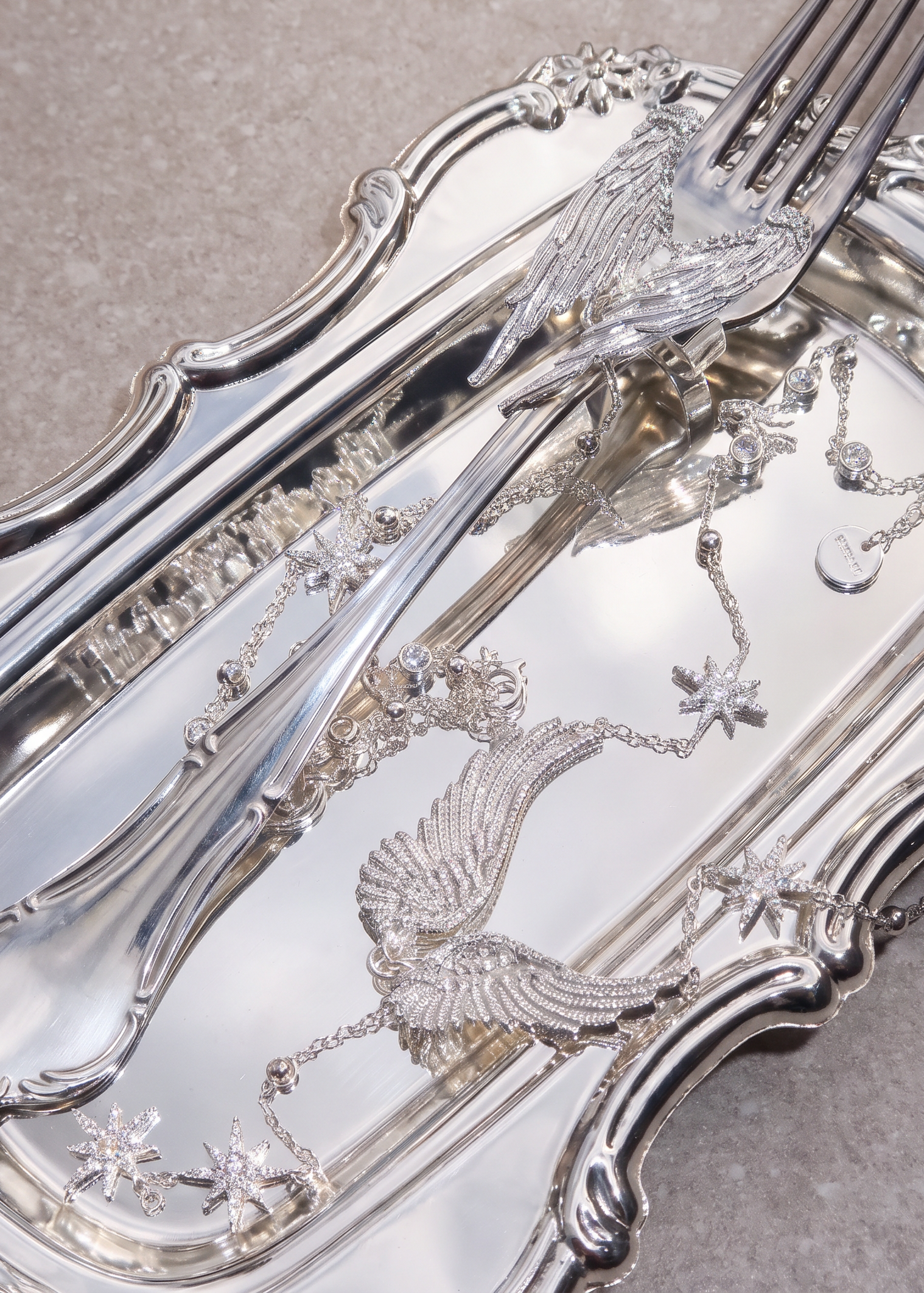 Foufou Gilded Wing Set - Silver