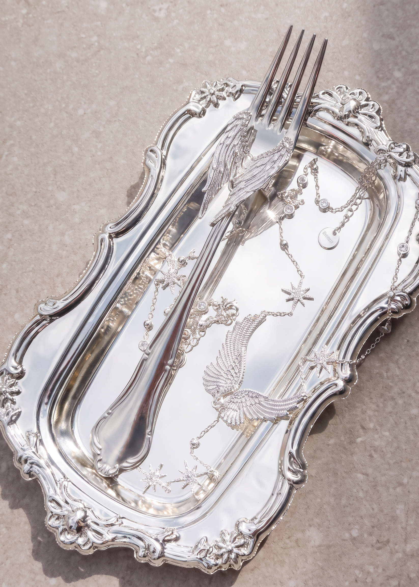 Foufou Gilded Wing Set - Silver