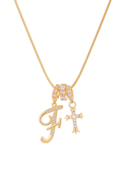 Cross Alphabets Golden Necklace