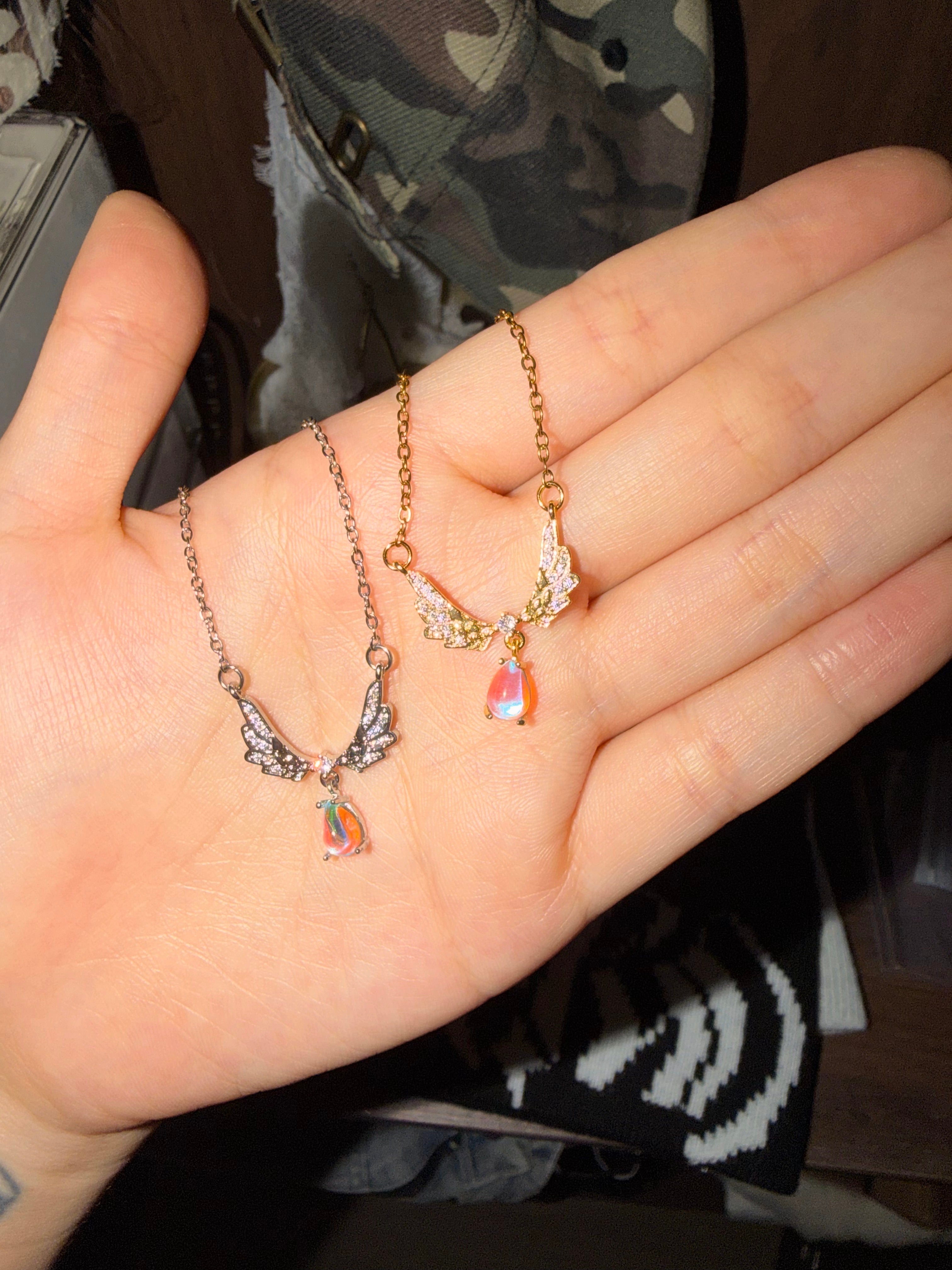 Moonstone Wings Necklace