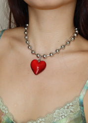 Dora Summer Passion Red Heart Necklace