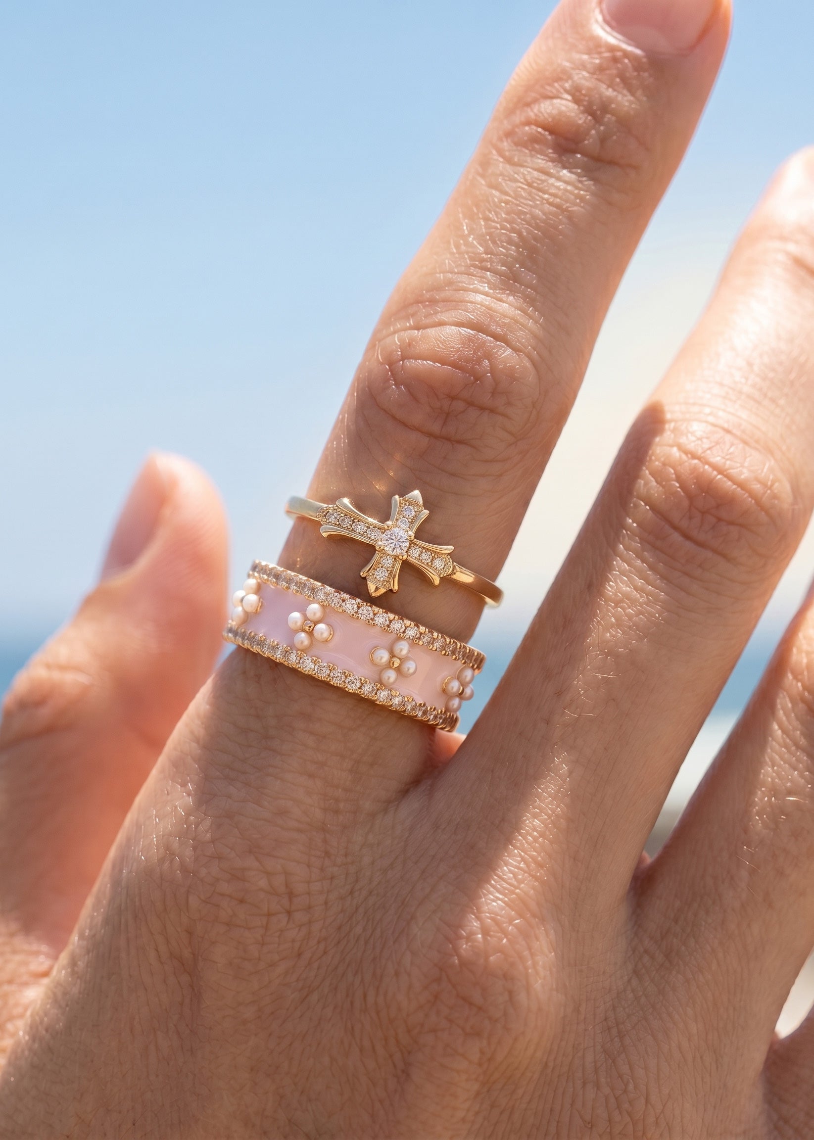 Val Cross Golden Ring - Pink Set